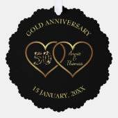 Gold Hearts Bruiloft Jubileum Ornament Kaart (Voorkant)