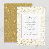 Gold Hearts Confetti Baby shower Poem Bedankkaart (Voorkant / Achterkant)