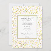 Gold Hearts Confetti Bruidsmeisjes Luncheon Kaart (Voorkant)