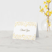 Gold Hearts Confetti Elegant Script Hartelijk dank Kaart (Gele Bloem)