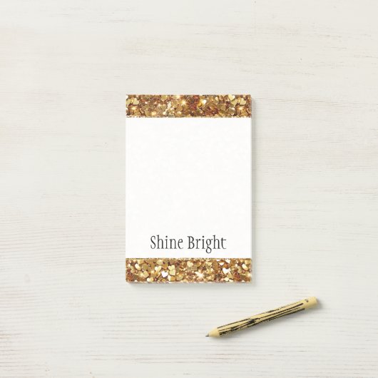 Gold Hearts Confetti Glam Post-it® Notes (Op bureau)
