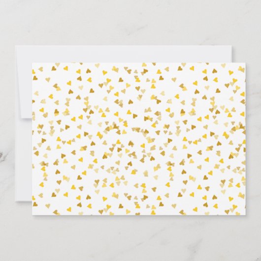 Gold Hearts Confetti Save the Date (Achterkant)