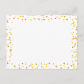 Gold Hearts Confetti Save the Date Aankondigingskaart (Achterkant)