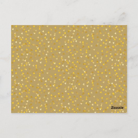 Gold Hearts Confetti Save the Date Briefkaart (Achterkant)