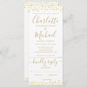 Gold Hearts Confetti Script alles in één bruiloft Kaart (Voorkant / Achterkant)