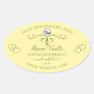 Gold  Hearts Cream Product Labels met Logo