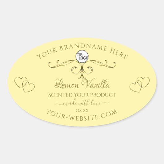 Gold Hearts Cream Product Labels met Logo (Voorkant)