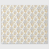 Gold Hearts Cupcakes Birthday Cadeaupapier (Vlak)
