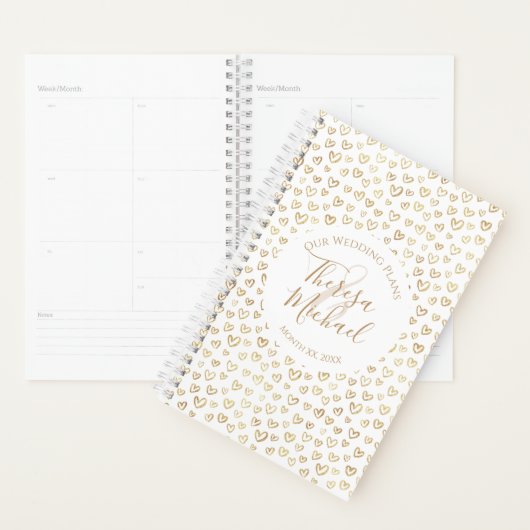 Gold Hearts Custom Gezegde Wedding Planner (Display)