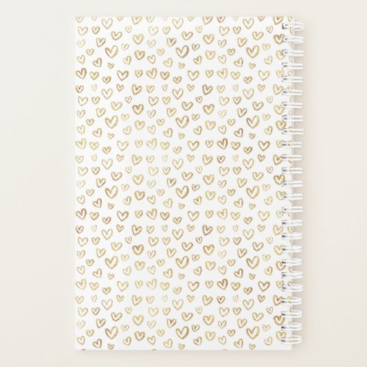 Gold Hearts Custom Gezegde Wedding Planner (Achterkant)
