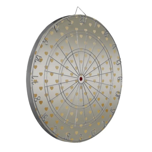 Gold Hearts Dartboard Dartbord (Voorkant Links)