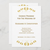Gold Hearts Design Wedding Programmakaart (Voorkant / Achterkant)