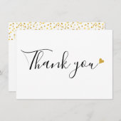 Gold Hearts Elegant modern script Bedankkaart (Voorkant / Achterkant)