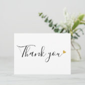 Gold Hearts Elegant modern script Bedankkaart (Staand voorkant)
