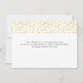 Gold Hearts Elegant modern script Bedankkaart (Achterkant)