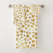 Gold Hearts elegant Romantisch patroonontwerp Bad Handdoek (Insitu)