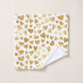 Gold Hearts elegant Romantisch patroonontwerp Bad Handdoek (Wasdoekje)
