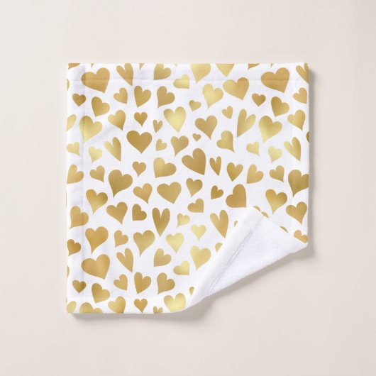 Gold Hearts elegant Romantisch patroonontwerp Bad Handdoek (Wasdoekje)