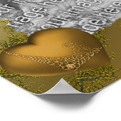 Gold Hearts Elegant Voeg uw foto gepersonaliseerd Poster (Hoek)