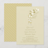 Gold Hearts en Champagne Cheers Engagement Party Kaart (Voorkant / Achterkant)