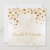 Gold Hearts en Snowflakes II Weddenschap Kaart (Voorkant)
