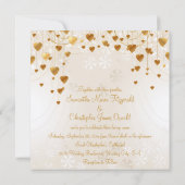 Gold Hearts en Snowflakes II Weddenschap Kaart (Achterkant)