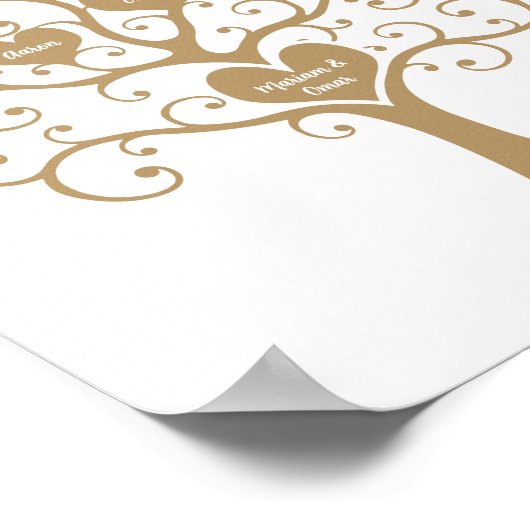 Gold Hearts Family Tree-Poster Poster (Hoek)
