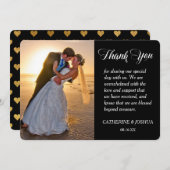 Gold Hearts Foto Weddenschap Hartelijk dank Bedankkaart (Voorkant / Achterkant)