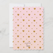 Gold Hearts Fotogeboorteaankondiging Feestdagenkaart (Achterkant)