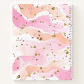 Gold Hearts Glitter Pink Aangepast Notitieboek (Achterkant)