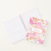 Gold Hearts Glitter Pink Aangepast Notitieboek (Binnen)