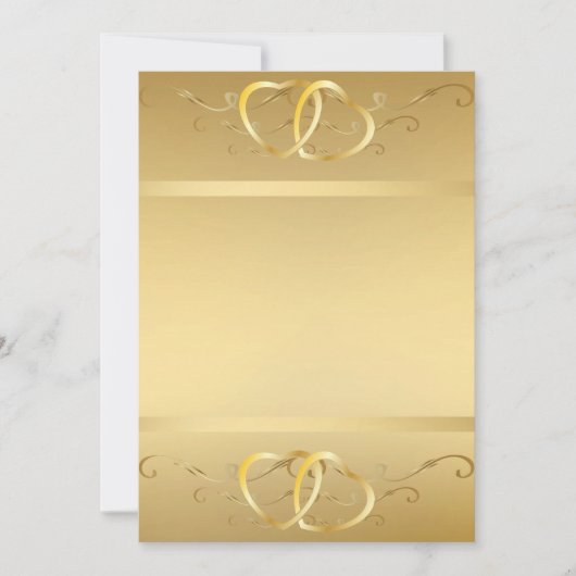 Gold Hearts Invitation3 Kaart (Voorkant)
