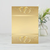 Gold Hearts Invitation3 Kaart (Staand voorkant)