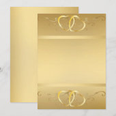 Gold Hearts Invitation3 Kaart (Voorkant / Achterkant)