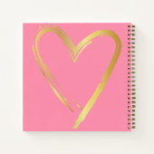 Gold Hearts King en Queen Schaakstukken op Roze | Notitieboek (Achterkant)