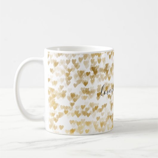 Gold Hearts Koffiemok (Links)
