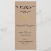 Gold Hearts Kraft Wedding Menu (Voorkant)