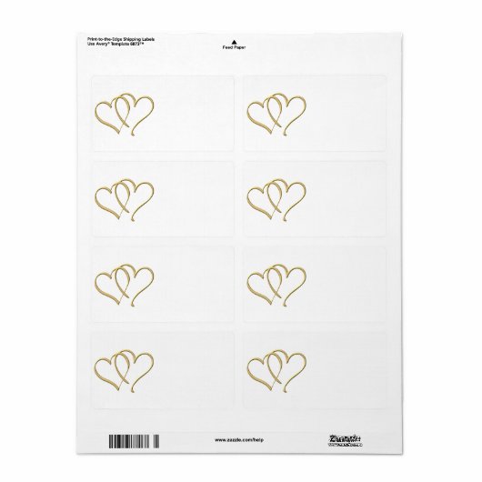 Gold Hearts Labels (Full Sheet)