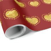 Gold Hearts Love Calligraphy Monogram Weddenschap Cadeaupapier (Rol Hoek)