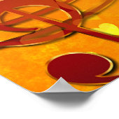 Gold Hearts met een metallic Treble Clef en Muziek Poster (Hoek)