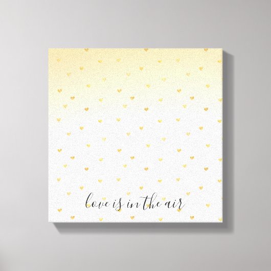 Gold Hearts Ombre Love hangt in de lucht Canvas Afdruk (Voorkant)
