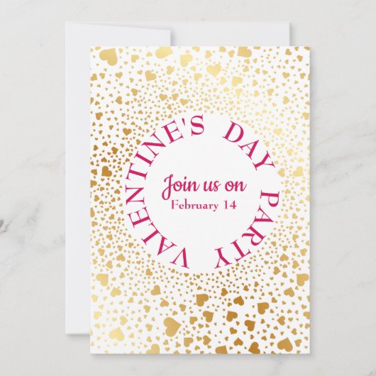 Gold Hearts omcirkeld 2 moderne Valentijn partij Kaart (Voorkant)