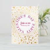 Gold Hearts omcirkeld 2 moderne Valentijn partij Kaart (Staand voorkant)