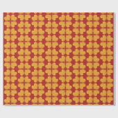 Gold Hearts op Red Vier Hearts Cadeaupapier (Vlak)
