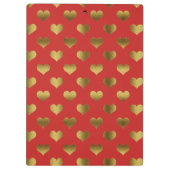 Gold Hearts op rood  Klembord (Achterkant)