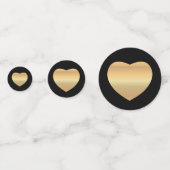 Gold Hearts op zwart Confetti (Voorkanten)