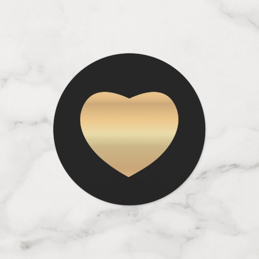 Gold Hearts op zwart Confetti (Kleine voorkant)