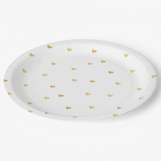 Gold Hearts Papieren Bordje (Gekanteld)