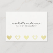 Gold Hearts Pattern | Grijs wit Visitekaartje (Voorkant)