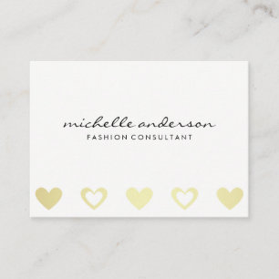 Gold Hearts Pattern Grijs wit Visitekaartje